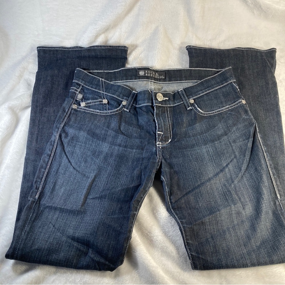 Rock & Republic Low-rise Bootcut Flare Women’s Jeans Size 28 - Picture 3 of 10
